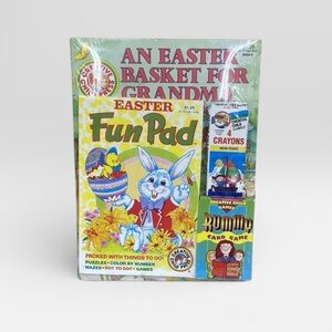 Vtg Easter Coloring Books Fun Pad Crayons & Card Game Creative Child Press -Read